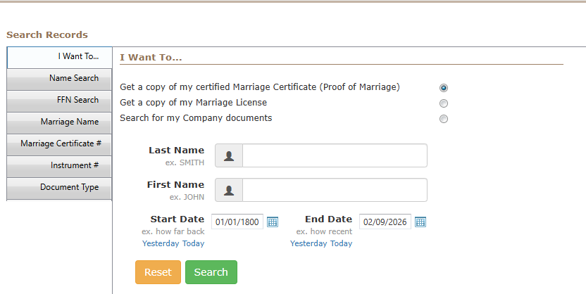 Clark County Marriage and Divorce Records 